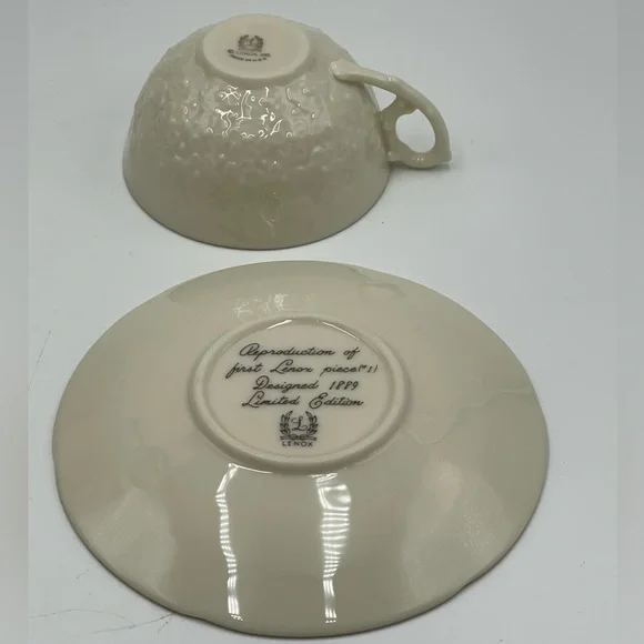 LENOX: Reproduction of First Piece (#1) Designed 1889 Limited Edition Cup/Saucer - Picture 7 of 15